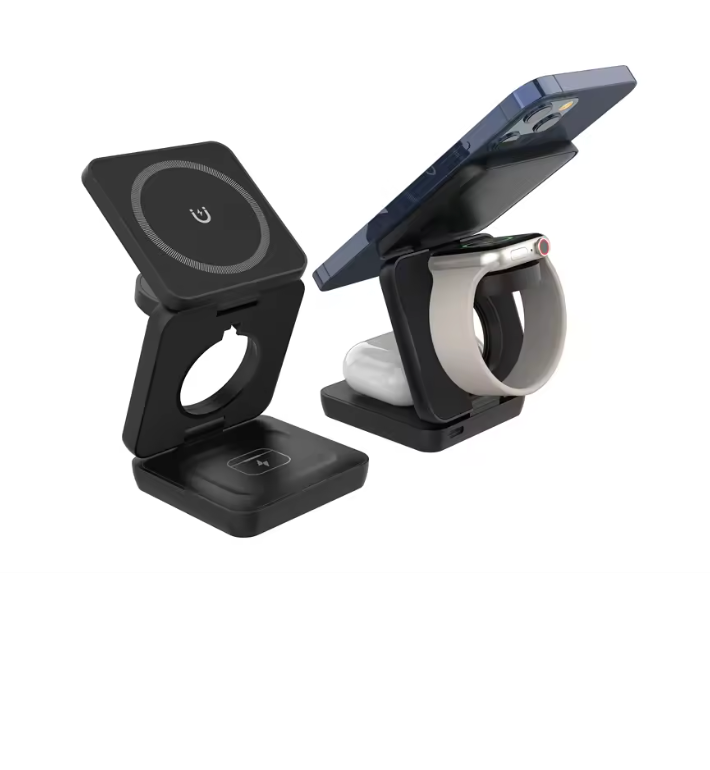 3 in 1 Wireless Charger Stand Magnetic Foldable Wireless Charging Station for iPhone 16 15 14 13 Pro Max Apple Watch 8 9 Charger