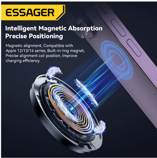Essager 15W Magnetic Qi Wireless Chargers Fast Charging for iPhone 14 13 12 Pro Max PD Fast Charging For Xiaomi Pad Adapter